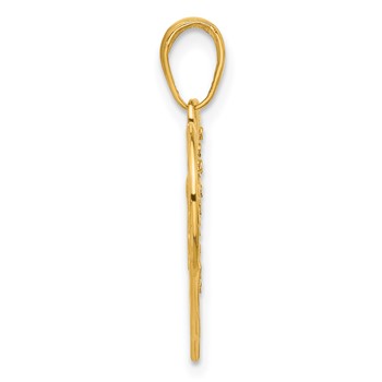 14K and White Rhodium Diamond-cut Butterfly Heart Pendant — alternate view