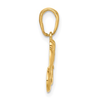 14K and White Rhodium Diamond-cut Infinity Love Birds Pendant — alternate view