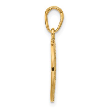 14K and White Rhodium Diamond-cut MOM Cut-out Heart Pendant — alternate view