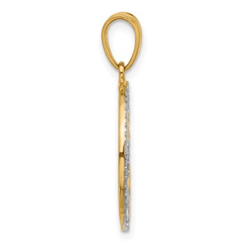 14K and White Rhodium Diamond-cut Stars Pendant — alternate view