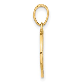 14K Polished Blue Enameled Sun and Stars Pendant — alternate view