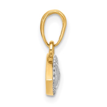 14K and White Rhodium Diamond-cut Evil Eye Pendant — alternate view