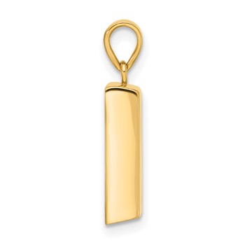 14K Polished FINE GOLD Bar Pendant — alternate view