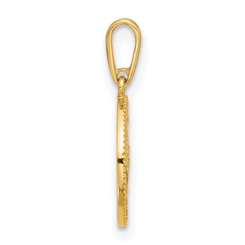 14k Polished CZ Compass Pendant — alternate view