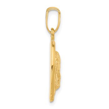 14K Satin Jesus Medal Pendant — alternate view