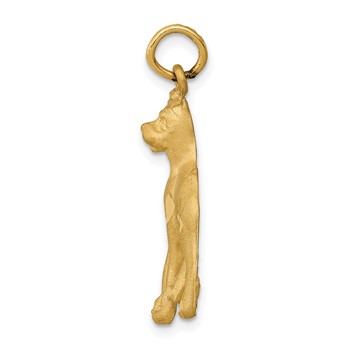 14k Satin Diamond-cut Boxer Dog Charm — alternate view