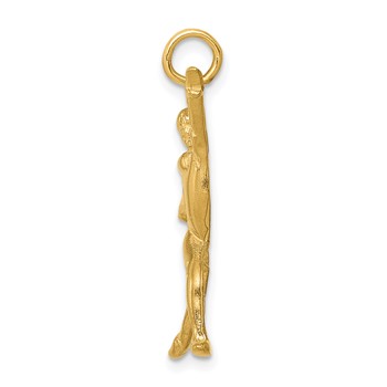 14k Satin Diamond-cut Gymnast Charm — alternate view