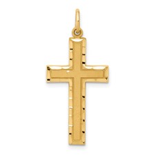 BRAND NEW 10K White online Gold Rhodium Plated Cross Charm - Model: 10WC47