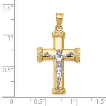 14k Two-tone Crucifix Pendant — alternate view