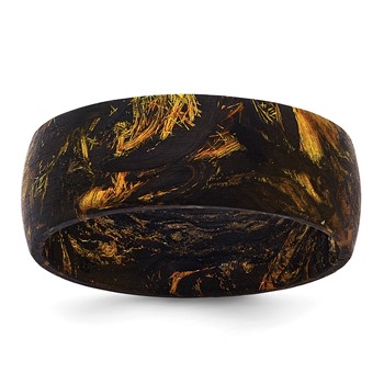 Chisel Solid Carbon Fiber Brown Orange Iridescent 8mm Ring