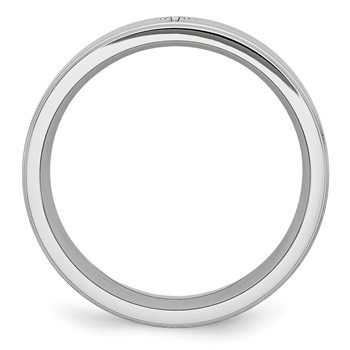 Chisel Cobalt Satin and Polished Ridged Edge 8mm Band — alternate view