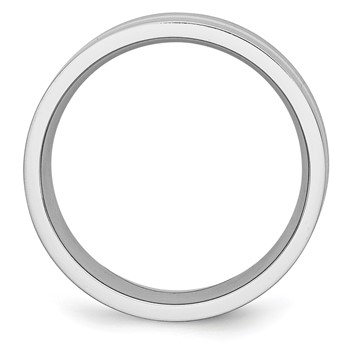 Cobalt Sterling Silver Inlay Satin 8mm Flat Band — alternate view