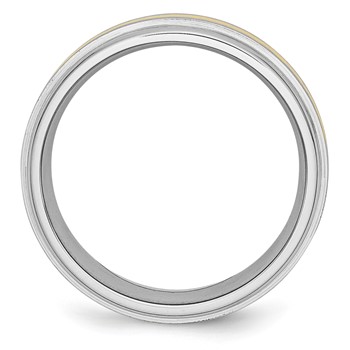 Chisel Cobalt 14k Gold Inlay Satin and Polished 8mm Band — alternate view