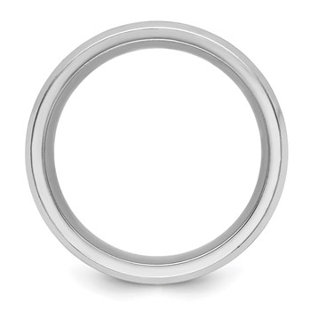 Chisel Cobalt Brushed and Polished with CZ Beveled 8mm Band — alternate view