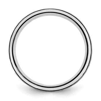 Chisel Cobalt Polished with Hammered Black IP-plated Center 8mm Band — alternate view