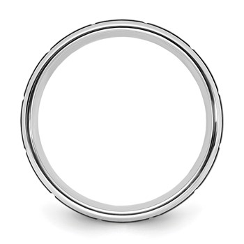 Chisel Cobalt Polished with Brushed Black IP-plated Grooved Center 8mm Band — alternate view