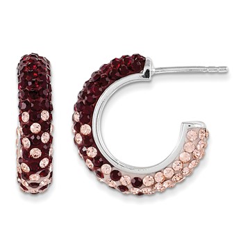 Sterling Silver Crystal Hoop Earrings