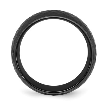 Ceramic Black 7MM Faceted Band — alternate view