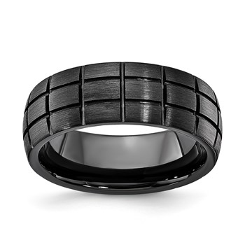 Ceramic Black 8MM Dome Band