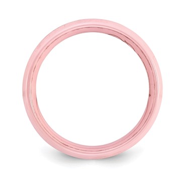 Ceramic Pink Faceted 6mm Polished Band — alternate view