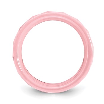 Ceramic Pink Faceted 8mm Polished Band — alternate view