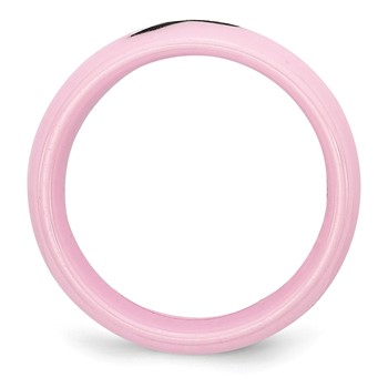 Chisel Ceramic Pink Black Laser Accented Ribbon 8mm Polished Band — alternate view