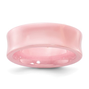 Ceramic Pink Concave 7mm Polished Band