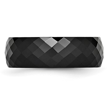 Chisel Ceramic Black Faceted 7.5mm Polished Band — alternate view