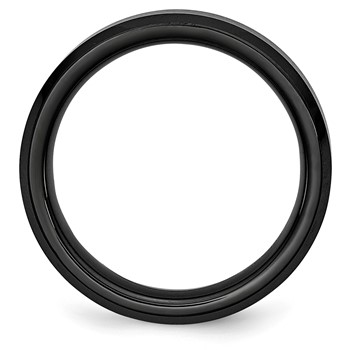 Chisel Black Ceramic Beveled Edge 6mm Brushed and Polished Band — alternate view