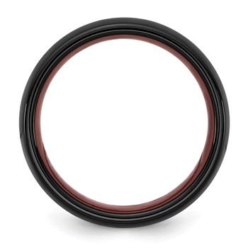 Ceramic Black Polished with Red IP-plated Center and Inside 8mm Band — alternate view