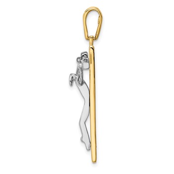 14K Two-tone Crucifix Charm — alternate view