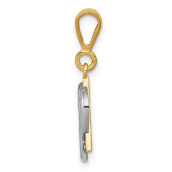 14K Two-Tone Star of David Heart Pendant — alternate view