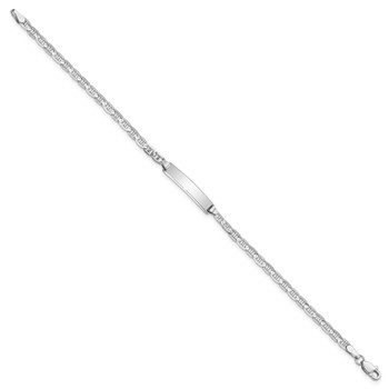 14k White Gold Polished Solid Chain/Solid Plate Anchor Link 19.5x5mm Plate 7 inch ID Bracelet — alternate view