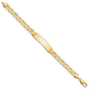 14k Polished Solid Chain/Solid Plate Anchor Link 37x10mm Plate 8 inch ID Bracelet — alternate view
