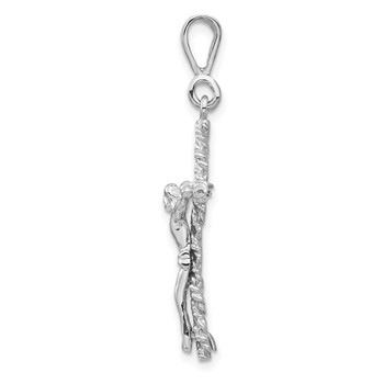 14k White Gold Crucifix Charm — alternate view