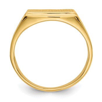 14k 13.0x8.5mm Rectangle Open Back Mens Nugget Signet Ring — alternate view