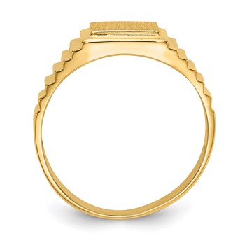 14k 8.5x10.0mm Rectangle Open Back Mens Signet Ring — alternate view
