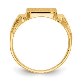 14k 10.5x10.5mm Square Open Back Mens Signet Ring — alternate view