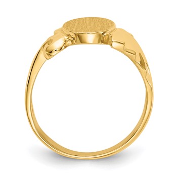 14k 8.5x10.0mm Oval Open Back Signet Ring — alternate view