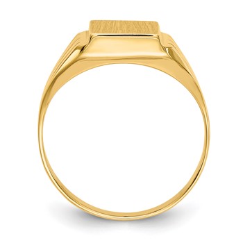 14k 9.0x8.0mm Rectangle Open Back Signet Ring — alternate view