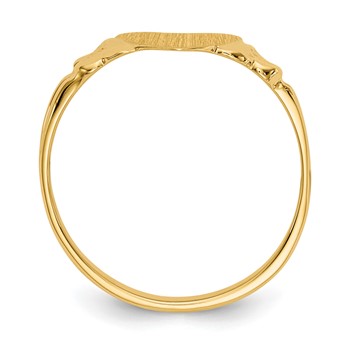14k 8.0x8.5mm Closed Back Size 5 Childs Heart Signet Ring — alternate view