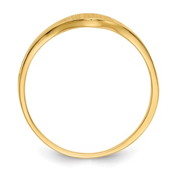 14k 6.5x4.0mm Closed Back Size 4.5 Childs Signet Ring — alternate view