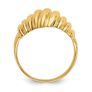 14k Polished Scalloped Dome Ring — alternate view