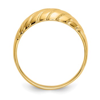 14k Polished Scalloped Dome Ring — alternate view