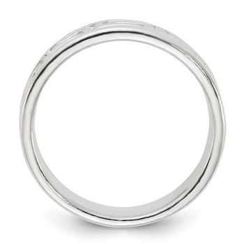 Sterling Silver Polished Greek Key Design Ring — alternate view