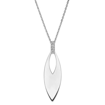 Sterling Silver Pendant w/CZ on 16" Chain and 1" Ext