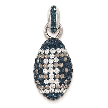Sterling Silver Crystal Football Pendant