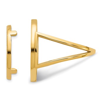 Wideband Distinguished Coin Jewelry 10k Ladies' Polished and Diamond-cut 16.5mm Coin Bezel Ring — alternate view