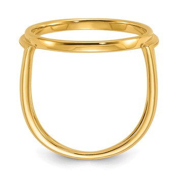 Wideband Distinguished Coin Jewelry 14k Ladies' Polished 16.5mm Coin Bezel Ring — alternate view