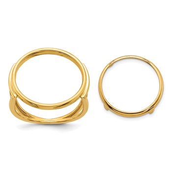 Wideband Distinguished Coin Jewelry 14k Ladies' Polished 16.5mm Coin Bezel Ring